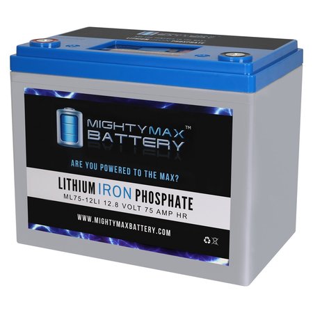 MIGHTY MAX BATTERY 12V 75AH Lithium Replacement Battery for Top AGM 12750 MAX3970860